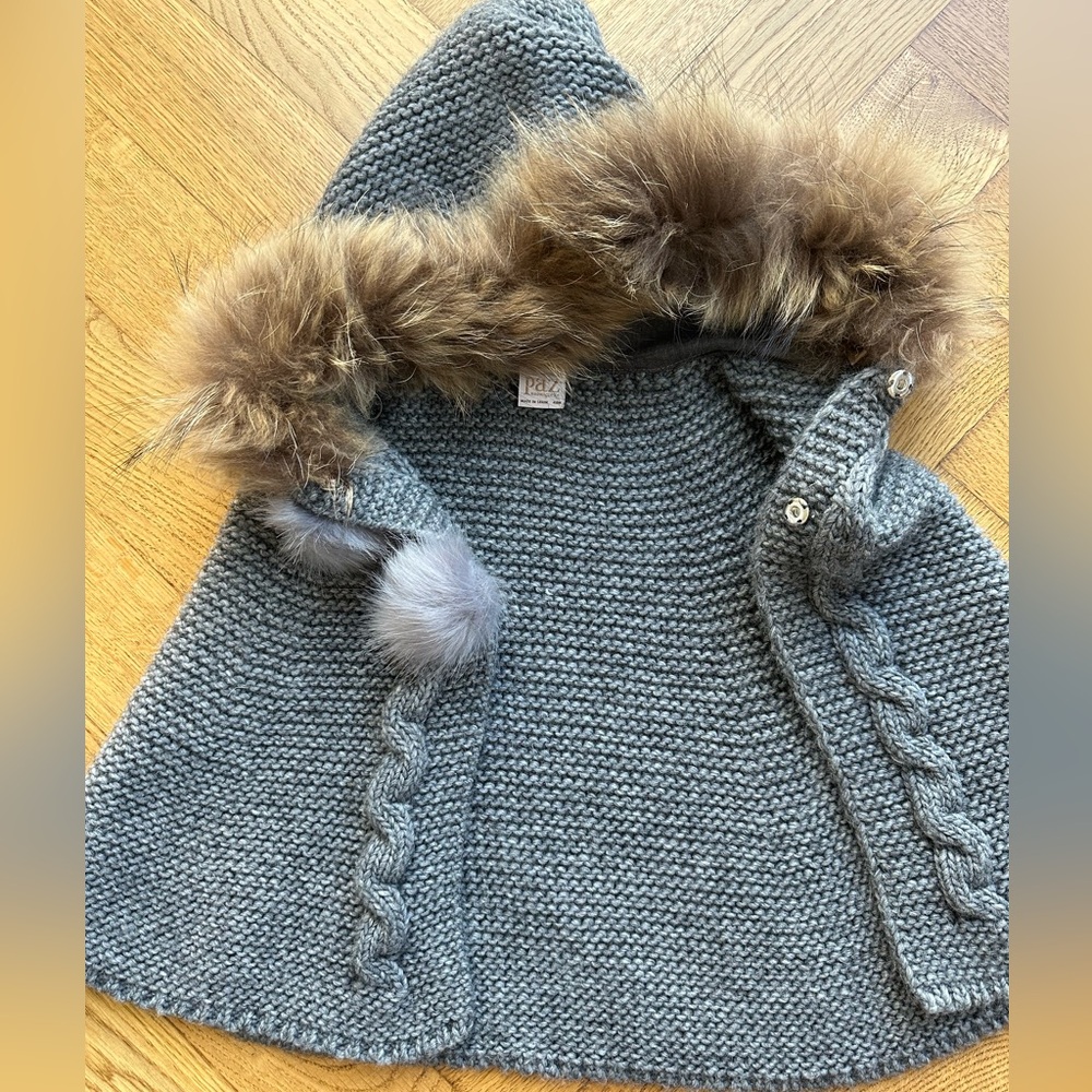 Knitted wool cape